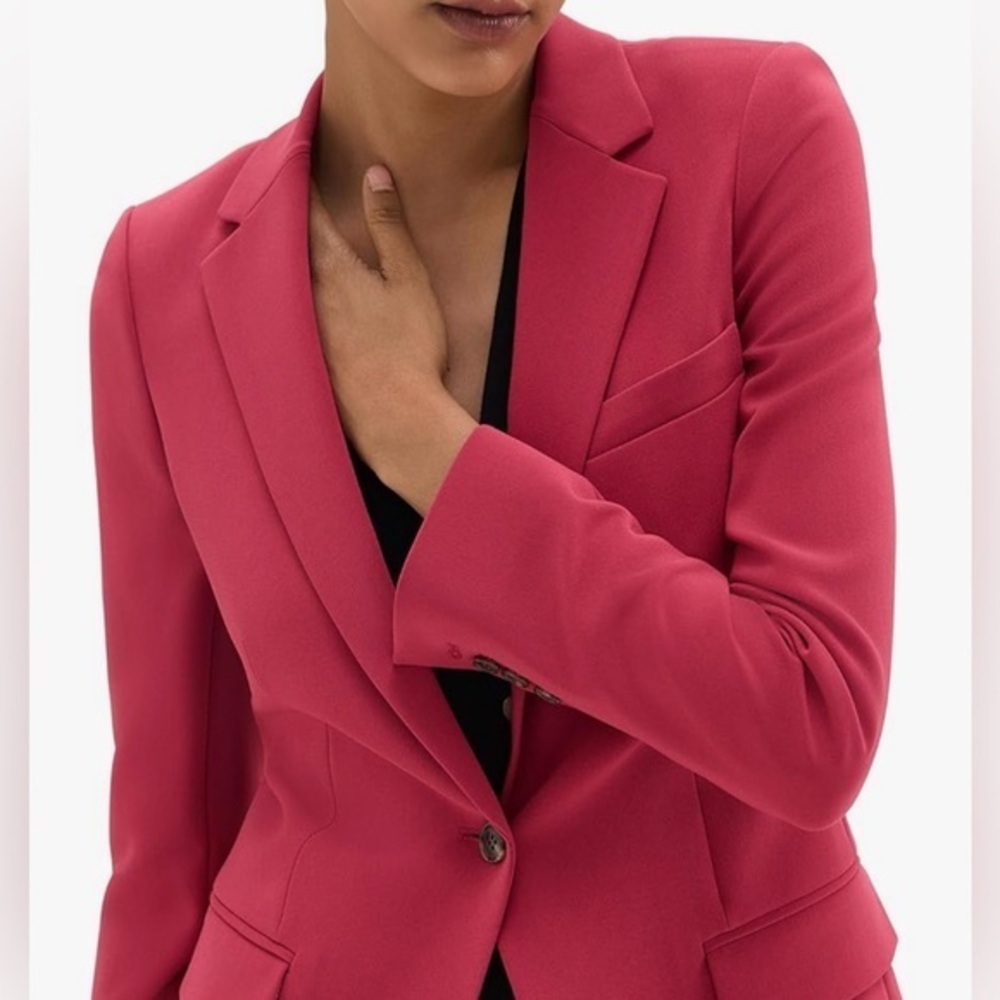Theory Women's Vibrant Pink Single Breasted Wool Blazer